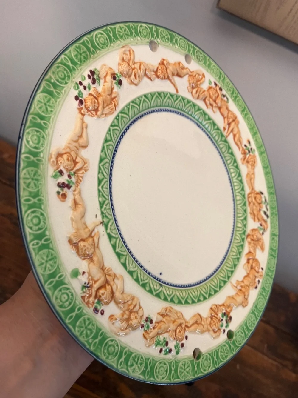 Stunning Vintage Made in Japan Cherub Wall Hanging Plate – 10.25”